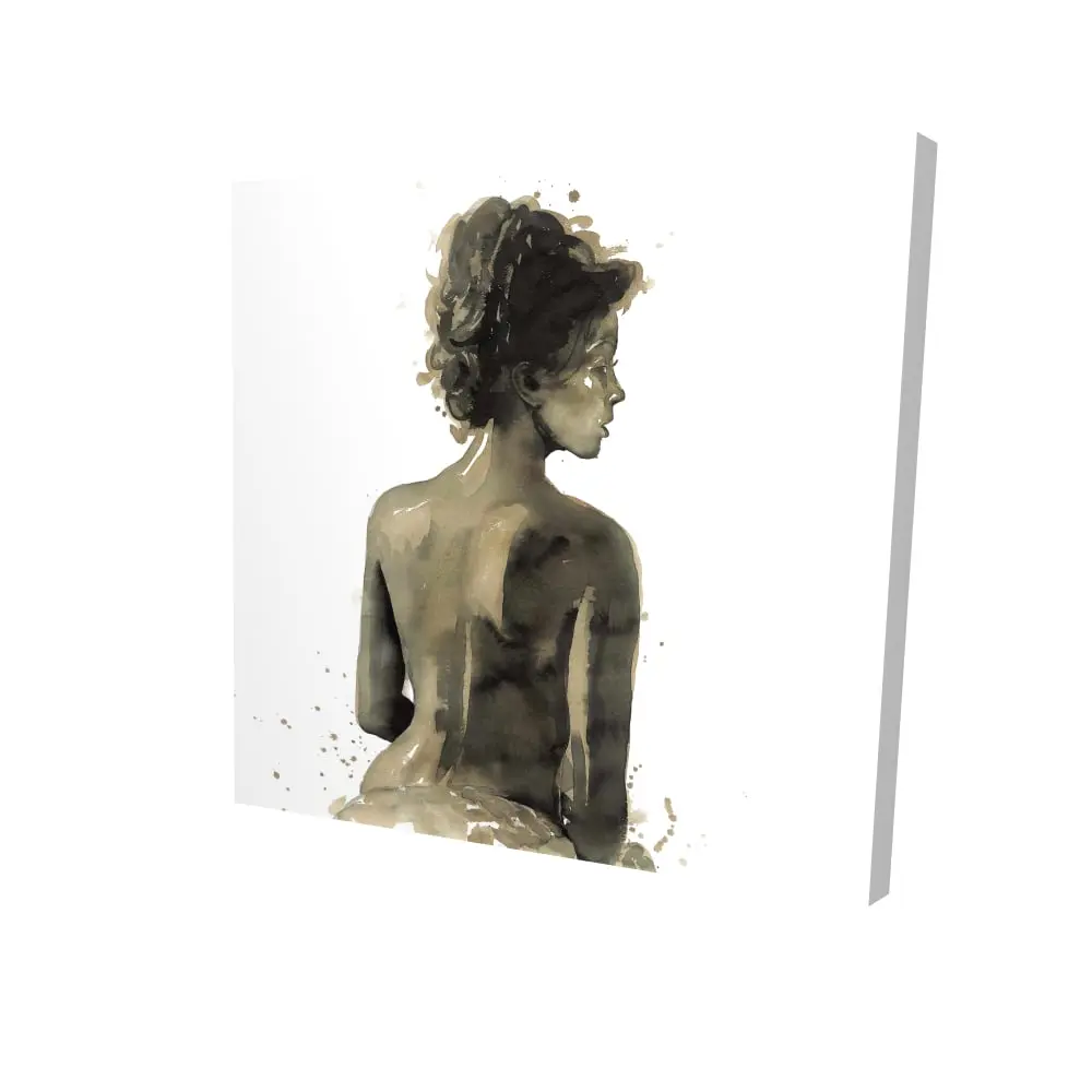 Begin Home Decor 2080-2424-FI75 24 x 24 in. Womens Back in Sepia Canvas - Bedroom Home Decor Art