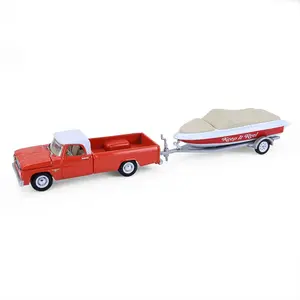 1967 Dodge D-100 w/ Boat and Trailer (Hitch & Tow Series 33) Diecast 1:64 Scale Model - Greenlight 32330A