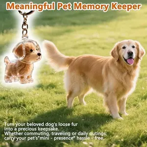Dog Hair Storage Capsule Keychain Charm, Soft Doll Keychain, Golden Retriever Dachshund French Bulldog Universal Pet Memorial Gift, Essential for Dog Lovers