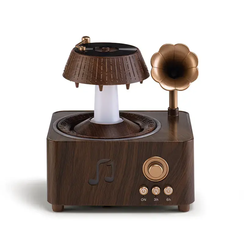 Portable Humidifier - Raindrop Dual-Function Aromatherapy Diffuser with Bluetooth Speaker, Wireless Noiseless Quiet Humidifier Room Appliances, Vintage Retro Essential Oil Diffuser for Bedroom Decor
