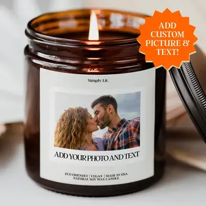 Custom Photo Candle, Dating Anniversary, Bridesmaid Proposal, Personalized Candles, Birthday Gift, Custom Photo Gift, Engagement, Graduation