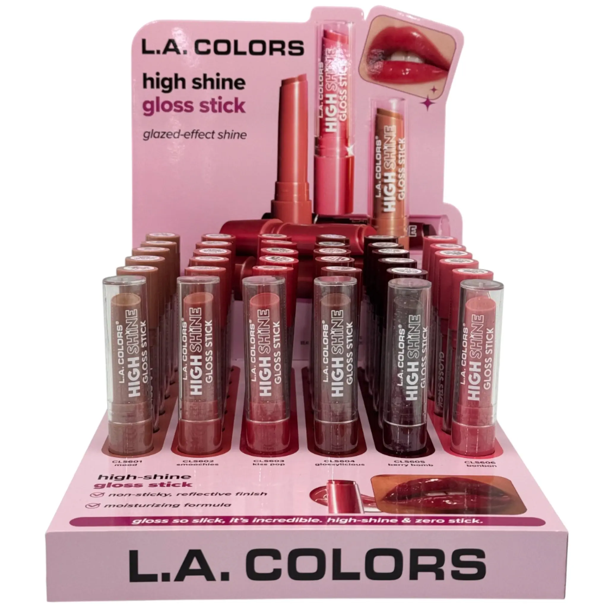 Brillo Labial en Barra High Shine L.A. Colors - Venta al por Mayor Display 36 Unidades (CPD832)