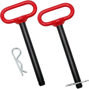 2Pcs Lawn Mower Trailer Hitch Pin 5/8 x 6 Inch Trailer Gate Pin, Towing Hitch Pin with Coated, Tractor Trailer Hitch Pin for ATV, Golf Cart, RV, Truck, Boat, Car