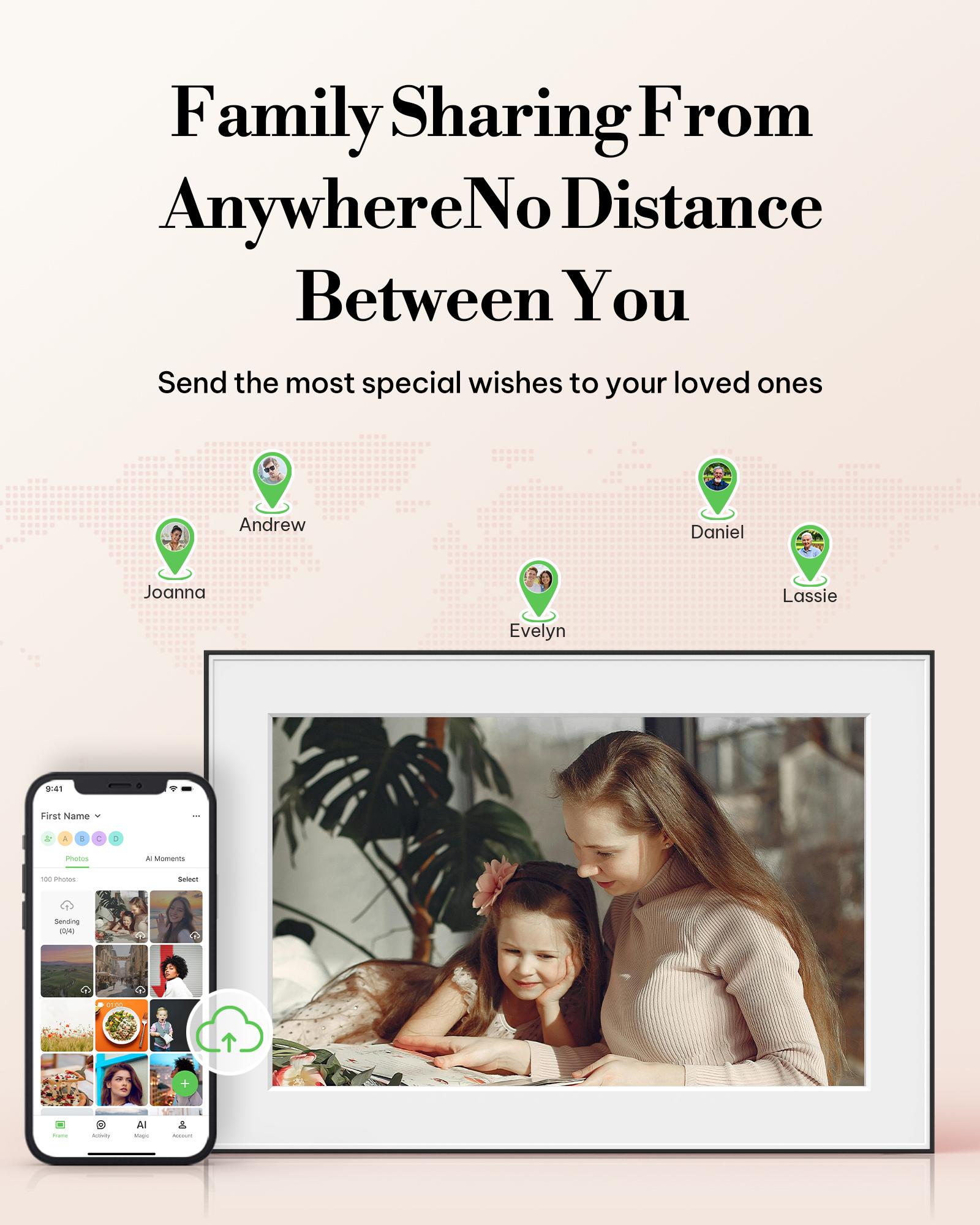 Homture Magic Frame - 10.1″ 1080P World's First AI Magic Digital Frame for Old Photo Restoration Unlimited Storage Instant Sharing Decor Full HD 1080P