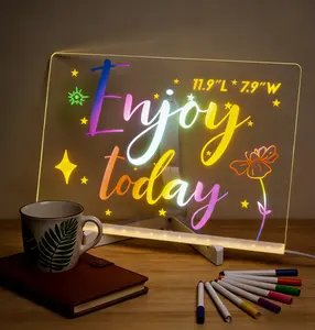 LED Drawing Board, Rewritable Glow Sketch Pad with 7 Color Pens, Erasable Art Doodle Board for Kids & Adults, Perfect Art Toy & Gift for All Ages