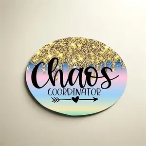 Creative Chaos Design Round Mouse Pad, 1 Count Non-slip Stitched Edge Mouse Pad, Office Desk Accessories for Home Office Decoration, Non Slip Mousepad, Desktop Accessory