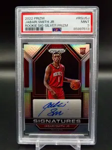 2022 Panini Prizm Rookie Signatures Silver Prizm #RSI-JSJ Jabari Smith Jr PSA 9
