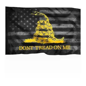 XIFAN Premium "Don't Tread on Me" Gadsden Black American Flag, Durable Polyester Vivid Print Double Stitched, 3x5ft Tea Party Rattlers Indoor Outdoor Banner House Decor Decoration Tapestry