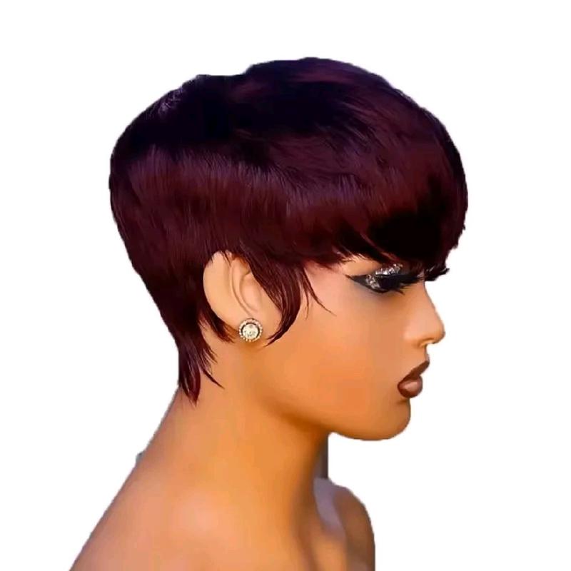 Bob Oblique  Bangs short Straight Hair Perruque Women Wigs Brazilian