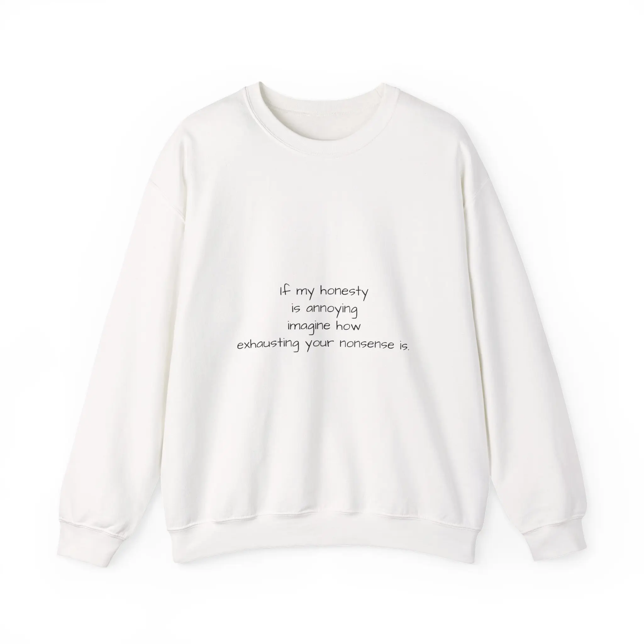 Minimal Script Embroidered Sweatshirt for Men | Cotton-Blend Crewneck with Ribbed Fabric for a Smooth Comfortable Fit, Tops, Knit, Embroidery, Casual, Long Sleeve, Round Neck, Regular Fit