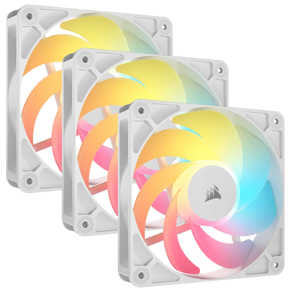 RS120-R ARGB 120mm PWM Reverse Fans Triple Pack - White