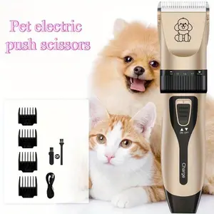 Rechargeable Dog Grooming Clipper Set, Quiet Electric Pet Hair Trimmer for Thick Coats, USB Charging, Cordless Design with Lithium Battery, 4 Guide Combs, For Dogs & Cats, Suitable for All Coat Types, Grooming Trimming Tool