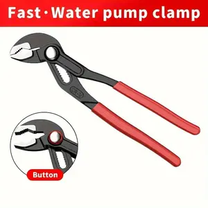 Quick Adjust Water Pump Pliers Set, Forging Gear Button Handle, Rust Resistant Multi-Purpose Pipe Wrench, Adjustable Spanner for Plumbing Repair