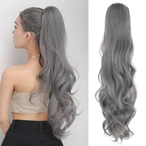 Gray Drawstring Ponytail, 22"