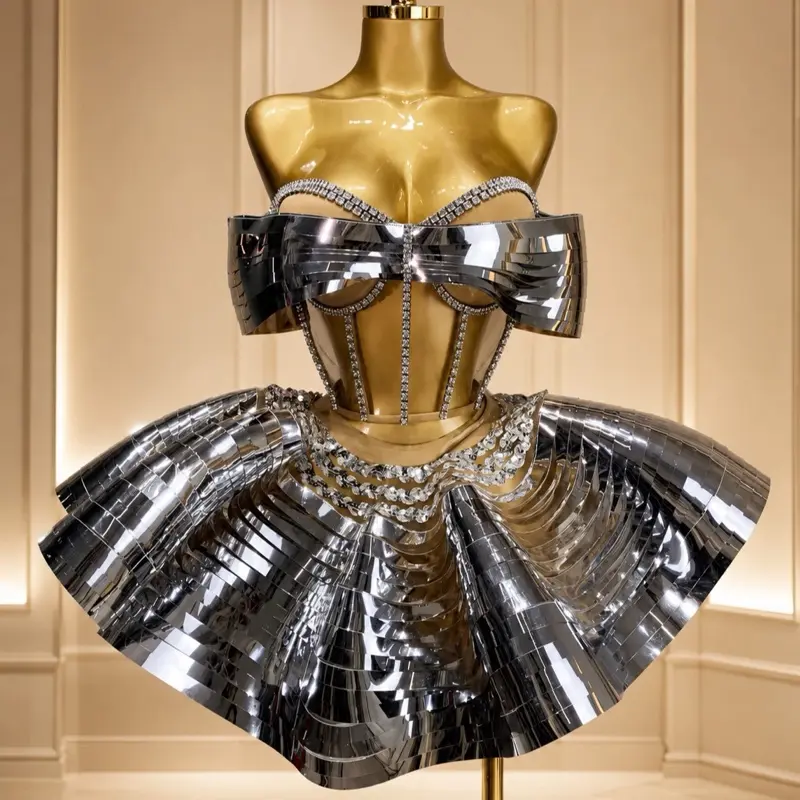 Titanium Empress 2 piece corset top and skirt for parties, bridal party, party dress, birthday dress, performance dress