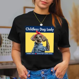 Harris 2024 T-Shirt, Childless Dog Lady, Doodle Dog Shirt, Kamala Harris Campaign, Cute Funny Dog Tshirt, President Harris Tee Top Womenswear