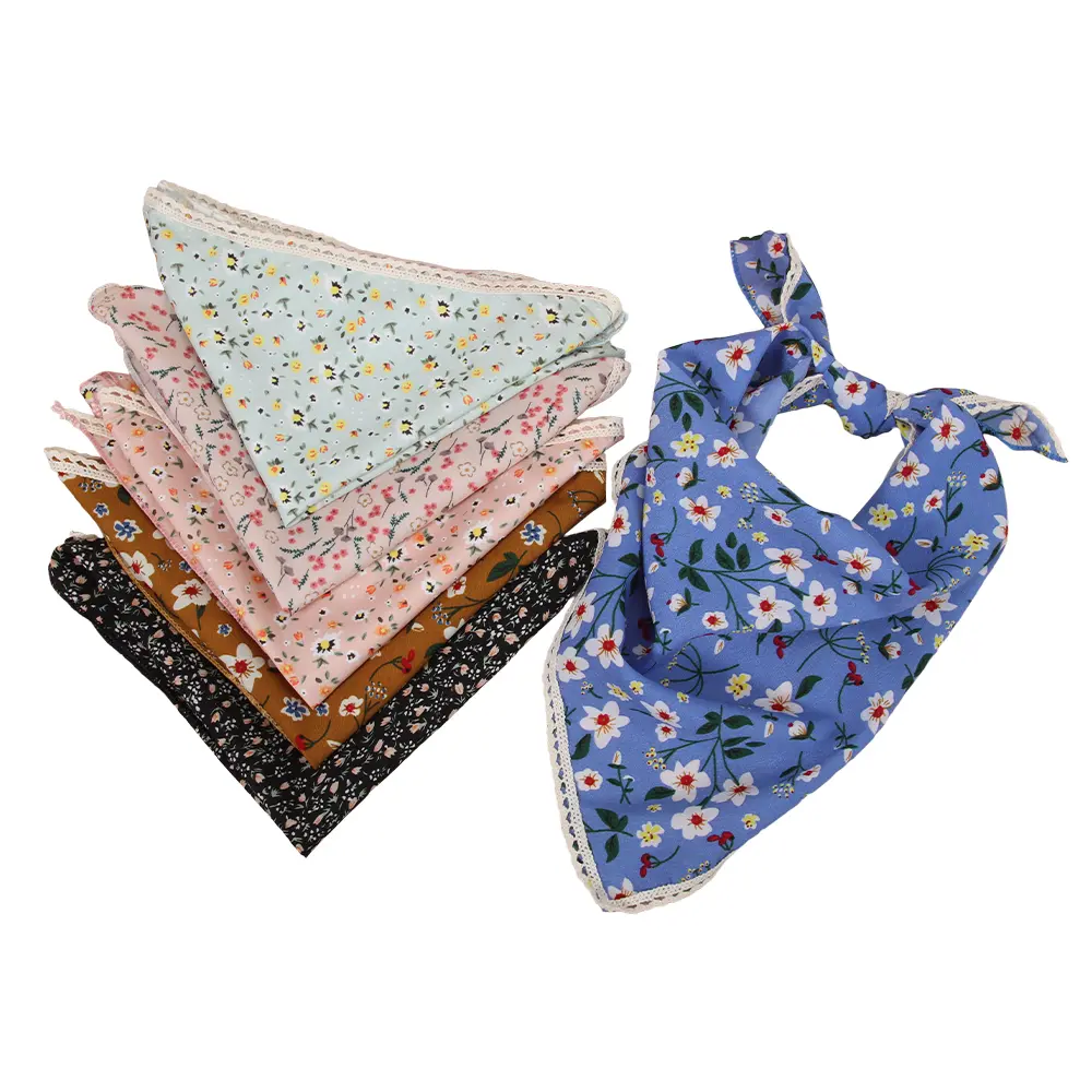 6 Pieces Floral Hair Scarf Headband Hair Bandanas Chiffon Boho Headbands for Women Elastic Head Bandana for Women Girls Hair Accessories