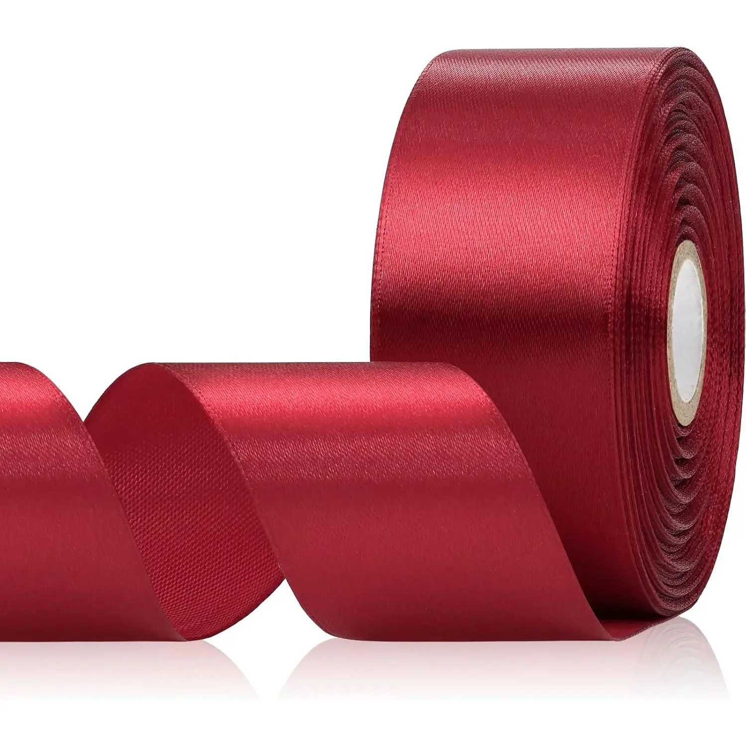 30 Yards  Red Ribbon 1-1/2 Inch, Dark Red Satin Ribbon for  Wrapping, Flower Bouquet, Crafts, Halloween, Christmas, Wedding and Eternal Roses