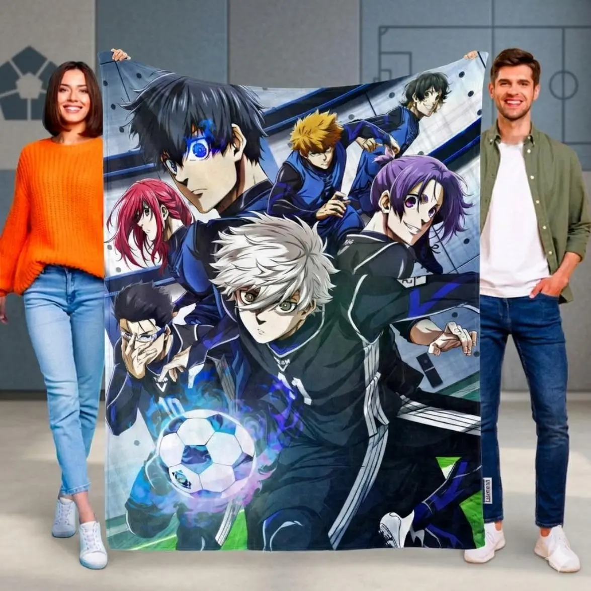 Blue Lock Anime Blanket, Super Soft Brushed Microfiber Warm Cozy Throw for Bed Couch Living Room, All-Season Lightweight, Perfect Gift for Anime Lovers