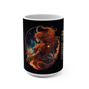 Sagittarius Ceramic Coffee Mug 15oz - Reusable Drinkware for Coffee, Tea & Tea Lovers Washable Cup