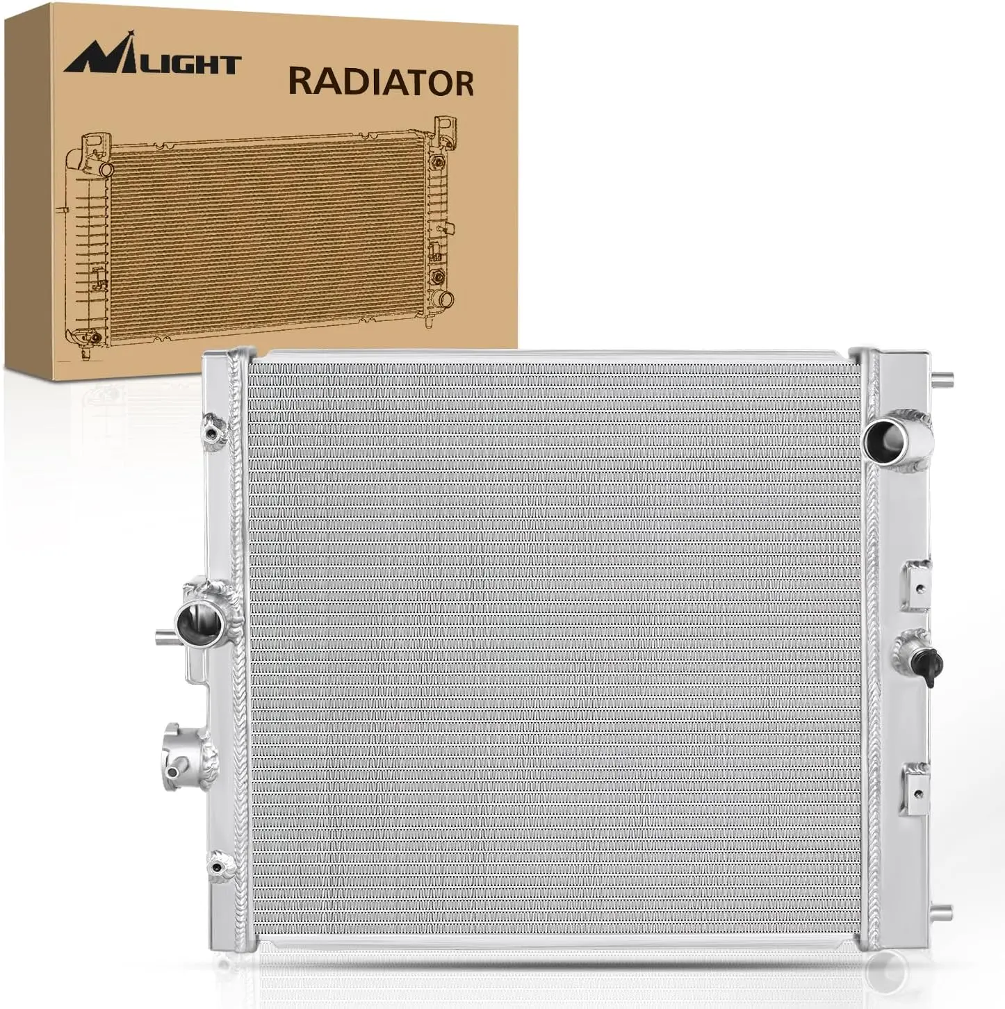 Nilight Performance Aluminum Radiator - Vehicle Engine Cooling Auto Replacement Part for Honda Civic 1992-2000, OEM-Compatible, Replaces CU1290