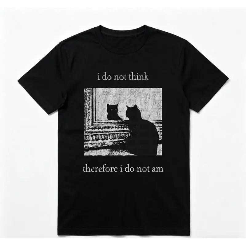 Men's Casual Goth Graphic T-Shirt, USA-Made 90s Vintage Short-Sleeve Streetwear in Breathable 180g Cotton Fabric