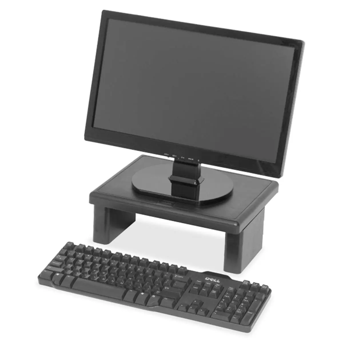 212 MAIN Lorell Ergonomic Computer Monitor Stand Riser - Black, Ergonomic Home Office Commercial Grade Multi-Level Height-Adjustable Monitor Mount Platforms & Stands Office Furniture