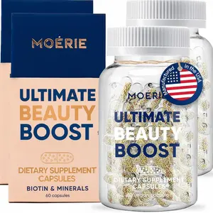 Moerie Hair Growth Supplement for Women & Men - Hair Skin and Nails Vitamins With Biotin, Q10 & Minerals - For Thicker, Fuller Hair & Hair Loss Treatment - Advanced Beadlet Delivery System - 120 Pills