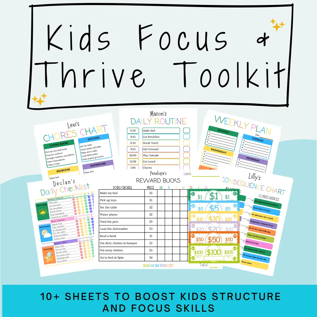 Kids Focus & Thrive Toolkit: Tools for Success & Confidence with ADHD