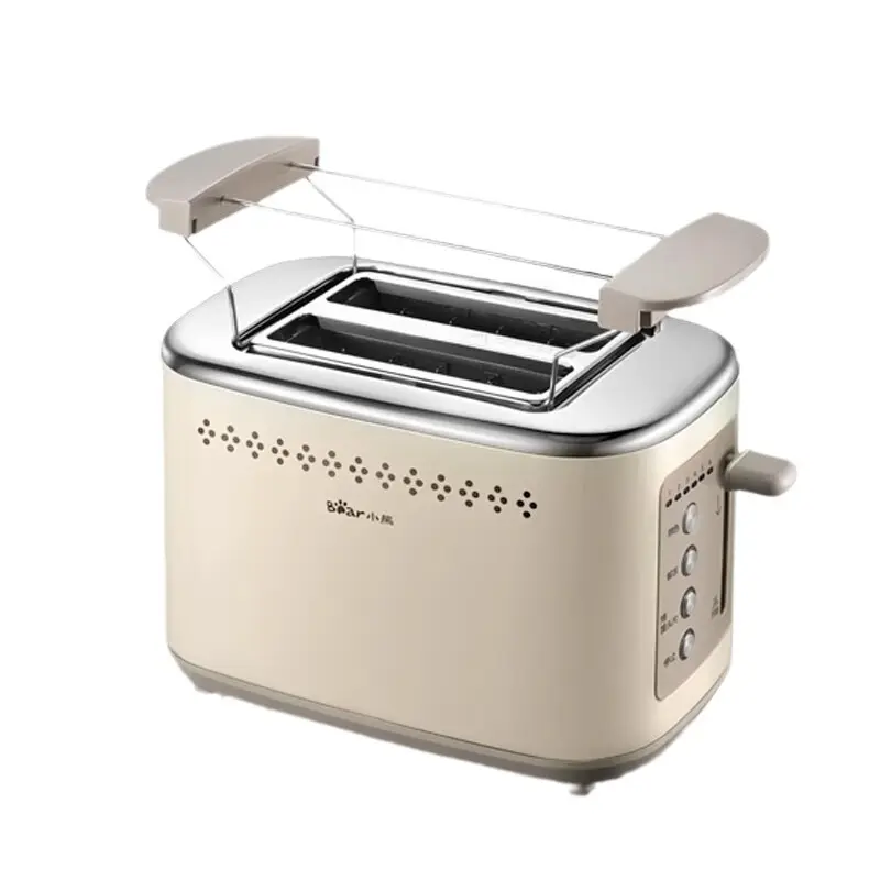 Beige Mini Compact Bread Toaster - 28.5*18.5cm, Anti-Fouling Wear-Resistant Exterior, Easy to Clean, Portable Practical Quick Breakfast Maker, Cozy Look, Soft Warm Tone for Bread Slices, Simple and Intuitive Operation, Ideal for Single Users, Dormitories