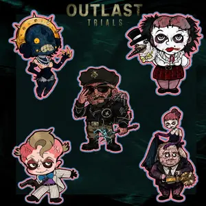 Outlast Trials Prime Asset Keychain, outlast trials, Franco Barbi, Mother Gooseberry, sister liliya, kress twins, leland coyle, Franco keychain, Gooseberry keychain, kress twins keychain