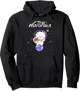 Distressed Funny Jin Wootteo the Astronaut K-Pop Pullover Hoodie
