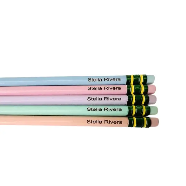 Personalized Pastel Engraved Pencils Custom Name #2 Back to School Stationery  Colorful Writing Tools, Back to school supplies