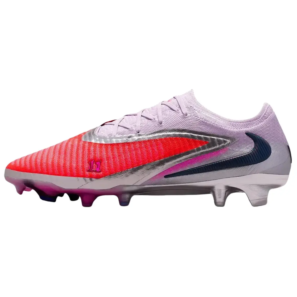 Nike Phantom 6 Low Elite FG 'Bright Crimson Black' x Alexia Putellas Men's Football Boot, Flyknit Upper, High-Performance Matches Gear for Creative Playmakers with Exceptional Ball Feel, Soccer, Cleats For Soccer, Lightweight, Gripknit, Natural Grass, Fir