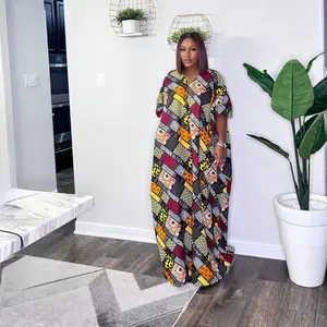 Ankara Bubu Gown for Women African Kaftan Dress Bold Print Fabric Design Free Flowing One Size Maxi Dress