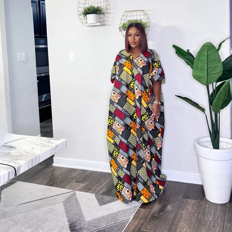 Ankara Bubu Gown for Women African Kaftan Dress Bold Print Fabric Design  Free Flowing One Size Maxi Dress - TikTok Shop