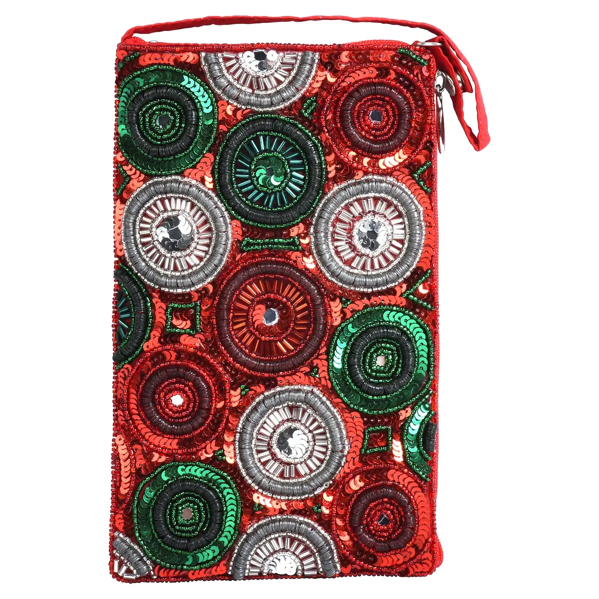 Christmas Kaleidoscope Beaded Club Bag Holiday Phone Crossbody, Chic, Beaded Decoration, Messenger