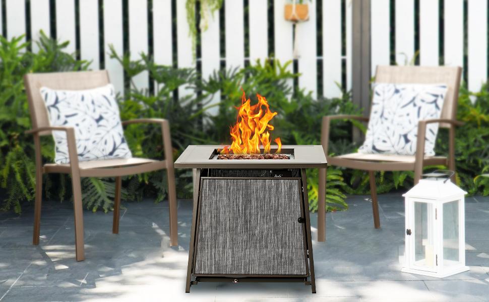 BALI OUTDOORS 28-Inch Square Propane Gas Fire Pit Table – 50,000 BTU with Lid & Lava Rocks for Patio, Backyard, and Deck TikTokShopBlackFriday