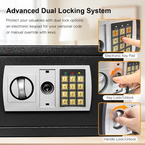 Home Safe Deposit Box | Secure Storage for Cash, Jewelry & USD Documents | Anti-Theft Piggy Bank & Home Security Safe for Valuables & Important Papers – Reliable Personal Safe to Protect Your Valuables Digital Lock Safe