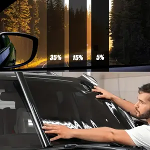 One Way Window Privacy Film, Window Privacy Film See Out Not In, Static Sun Blackout Window Film, Heat Control Anti UV Window Film, Window Tint For Home, Car, Office Black, 118.11in19.68in