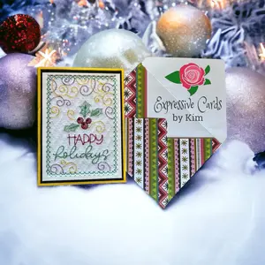 Happy Holidays Embroidered Greeting Card