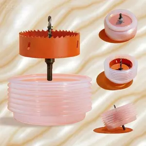 Bi-Metal Hole Cutter with Dust Bowl Catcher for Recessed Lighting, 4-1/4 Inch Hole Saw for Wood Metal Drywall, Durable Construction for Can Lights Installation, Precision Cutting Tool for Electricians