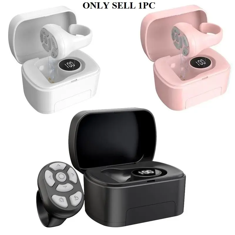 2-in-1 BT Remote Control Fingertip Ring Remote Control with Digital Display BT Page Turner Snapshot Shutter, Electronic Gadgets,Cool Gadgets