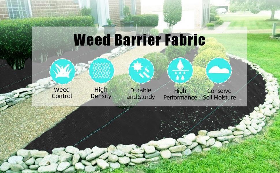 GARVEE Heavy Duty 3.2oz 6.5ft x 330ft Weed Block Landscape Fabric