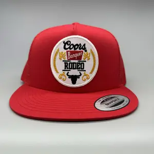 Coors Rodeo Trucker Hat, Funny Hat, Retro Mesh Back Snapback, High Crown, Hunting Hat, Fishing Hat, Cowboy Hat, Country Hat, Beer Hat