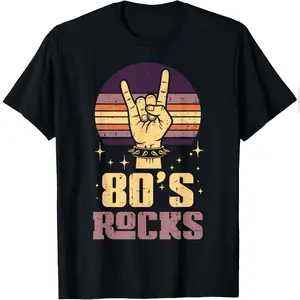 80s Rock Rocker Hand Vintage Punk Metal Music Men Women T-Shirt Comfy Everyday T-Shirt