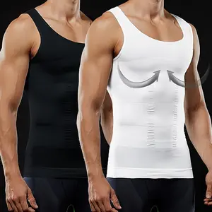 Mens Body Shaper Vest, Gynecomastia Compression Shirts, Tummy Control Sleeveless Undershirts Tummy Control and Body Shaper Tank Top Menswear Thermal