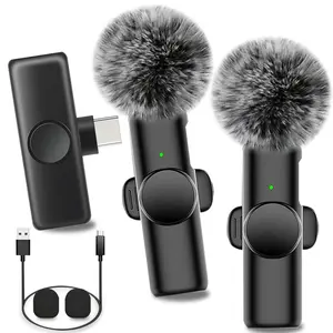 Wireless Lavalier Microphone for iPhone iPad Type-C, Plug-Play 2.4g, Ultra-Low Delay, Noise Reduction, Ideal for Video Recording, USB Rechargeable Mic