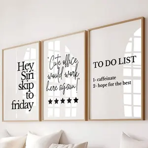 Funny Office Wall Art Set of 3 Prints Sarcastic Workplace Posters Sassy Office Decor Fun Motivational Quotes for Women Cubicle Desk Decor, Room Decor, Unframed
