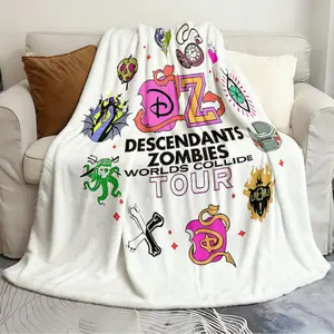 Multipurpose holiday gift blankets Descendants Zombies World TourZombies Reusable Quilts Soft and cozy flannel blanket for home and travel bedding birthday gift Themed blanket